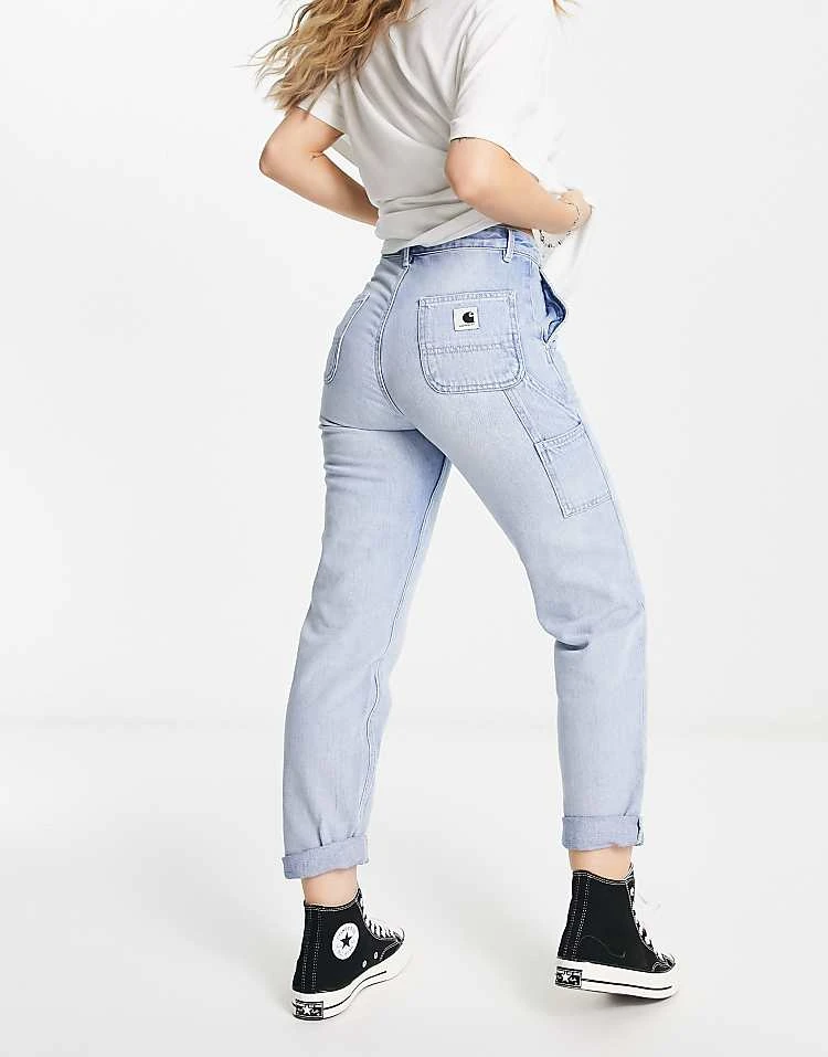 Carhartt WIP Carhartt Pierce Boyfriend Fit Denim Jeans In Midwash Blue For Women 2 Carhartt WIP Carhartt Pierce Boyfriend Fit Denim Jeans In Midwash Blue For Women - Image 2