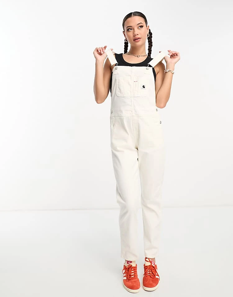 Carhartt WIP Bib Overalls In White For Women 1 Carhartt WIP Bib Overalls In White For Women