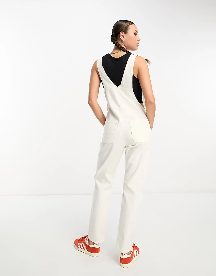 Carhartt WIP Bib Overalls In White For Women 2 Carhartt WIP Bib Overalls In White For Women - Image 2