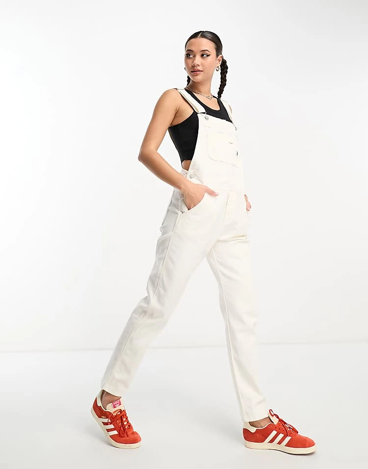 Carhartt WIP Bib Overalls In White For Women 4 Carhartt WIP Bib Overalls In White For Women - Image 4