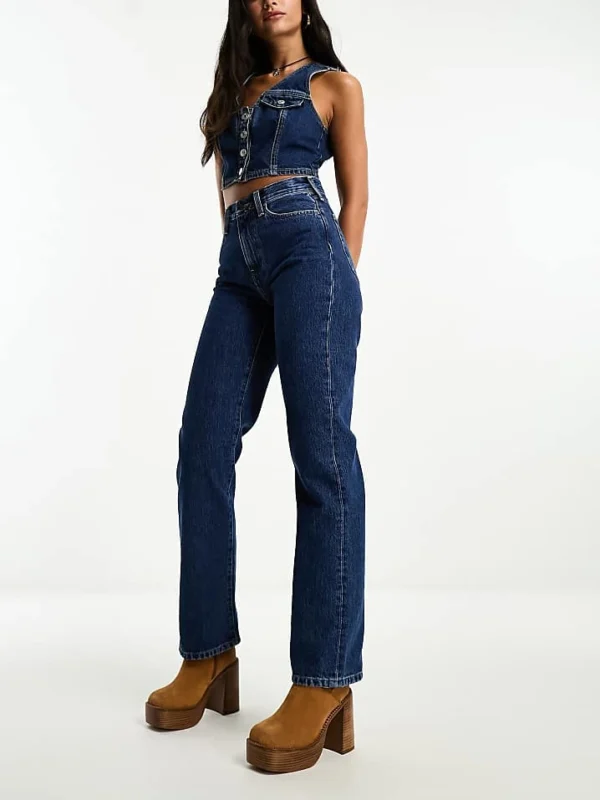 Carhartt WIP Noxon High Waist Straight Leg Jeans In Blue For Women