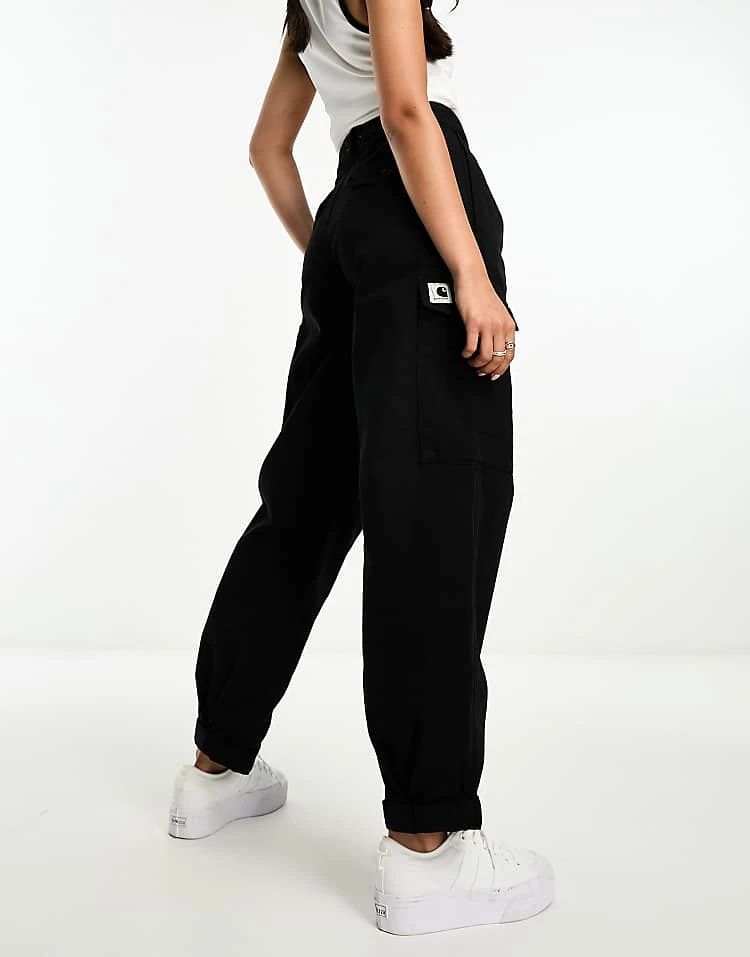 Carhartt WIP Collins Relaxed Twill Cargo Trousers In Black For Women 2 Carhartt WIP Collins Relaxed Twill Cargo Trousers In Black For Women - Image 2