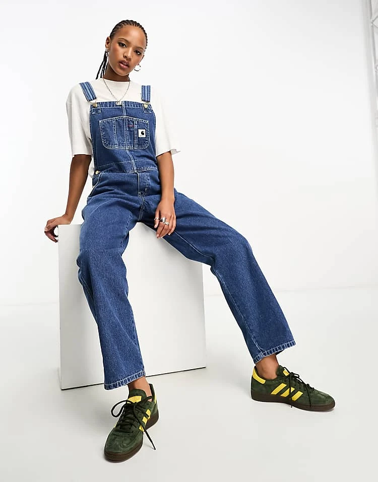 Carhartt WIP Straight Dungarees In Blue Wash For Women 5 Carhartt WIP Straight Dungarees In Blue Wash For Women - Image 5