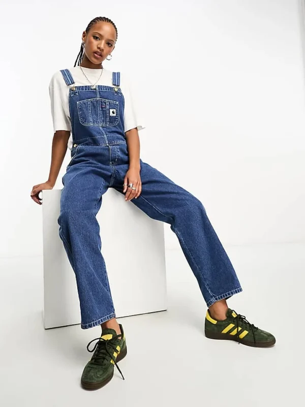 Carhartt WIP Straight Dungarees In Blue Wash For Women
