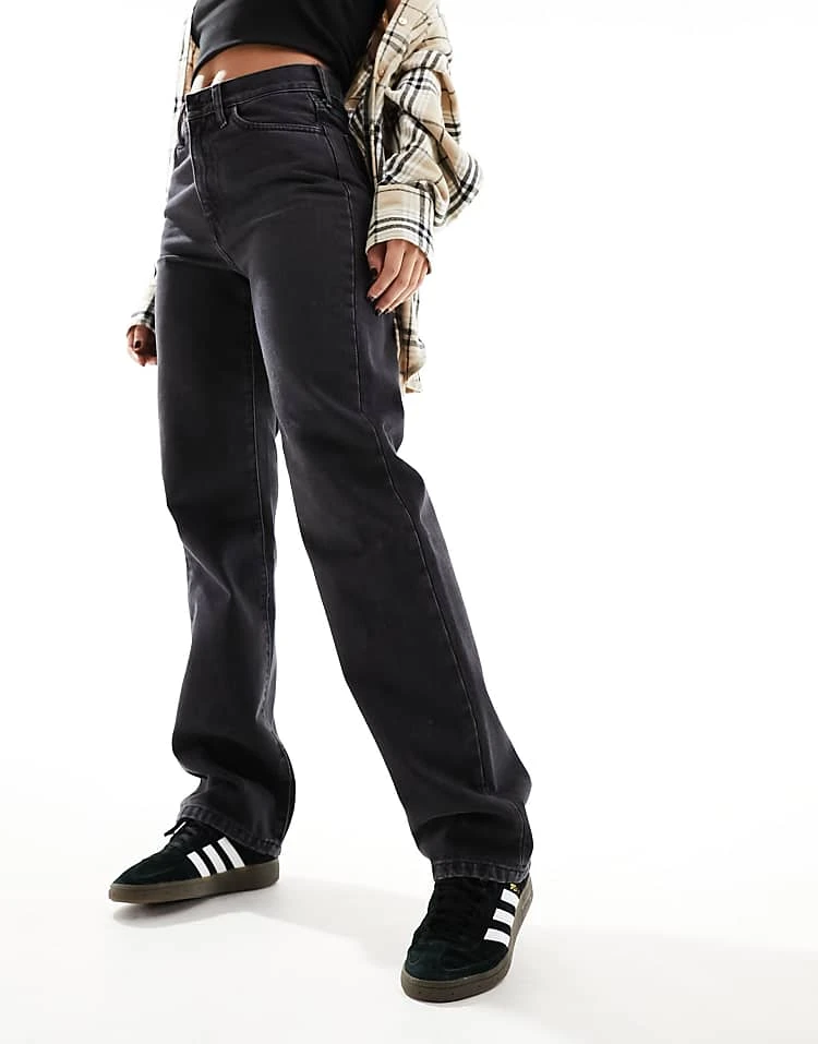 Carhartt WIP Noxon High Waisted Straight Leg Jeans In Black For Women 4 Carhartt WIP Noxon High Waisted Straight Leg Jeans In Black For Women - Image 4