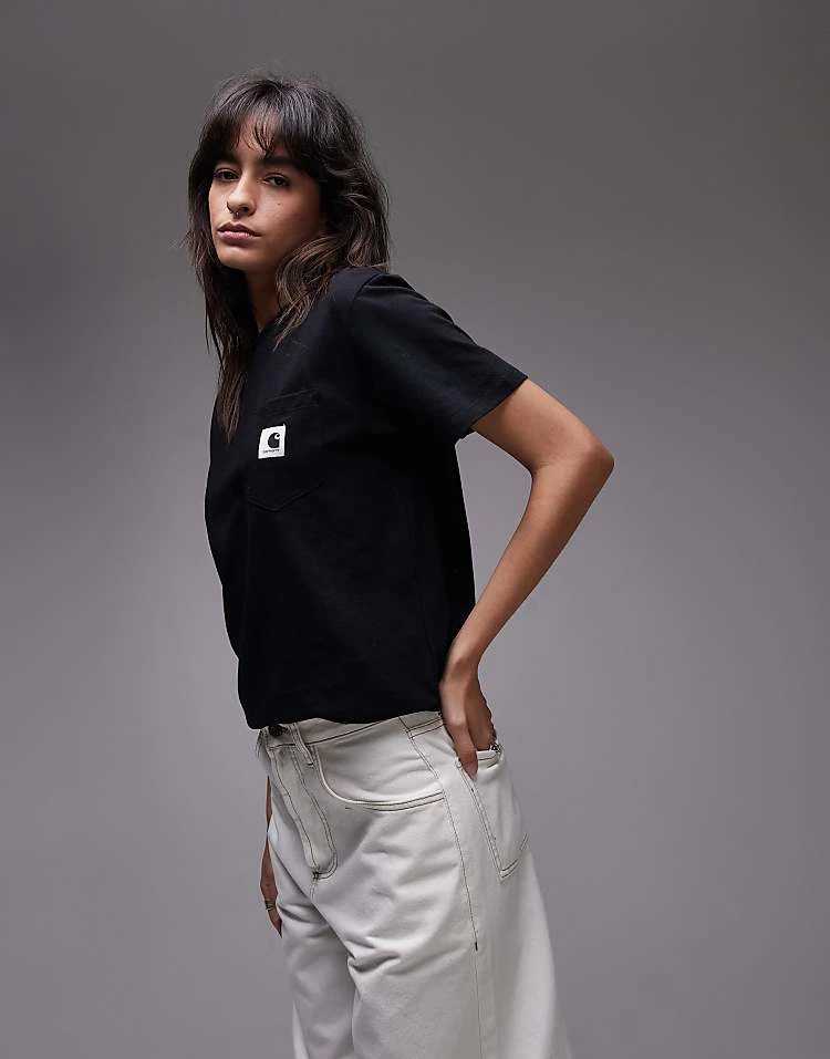 Carhartt WIP Pocket T-shirt In Black For Women 5 Carhartt WIP Pocket T-shirt In Black For Women - Image 5