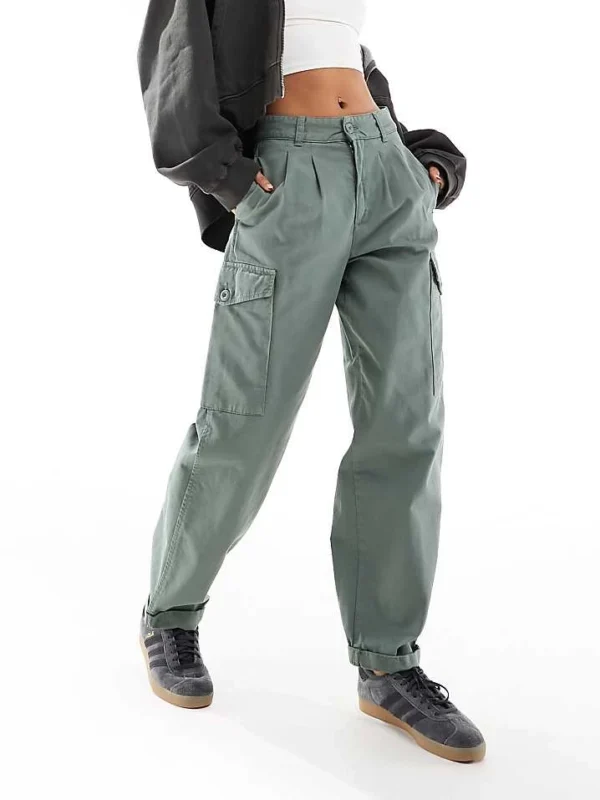 Carhartt WIP Collins Relaxed Cargos Pants In Green For Women