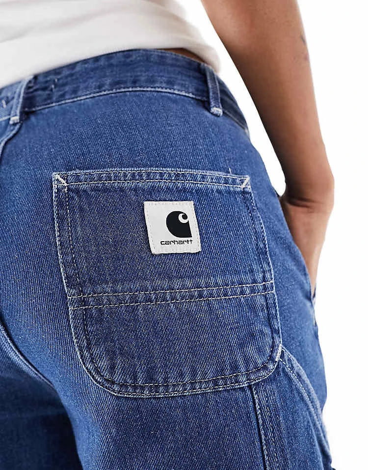 Carhartt WIP Pierce Relaxed Straight Jeans In Blue Stone Wash For Women 2 Carhartt WIP Pierce Relaxed Straight Jeans In Blue Stone Wash For Women - Image 2