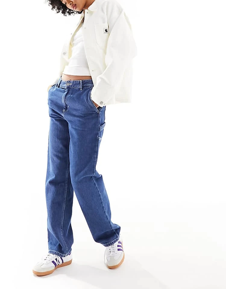 Carhartt WIP Pierce Relaxed Straight Jeans In Blue Stone Wash For Women 5 Carhartt WIP Pierce Relaxed Straight Jeans In Blue Stone Wash For Women - Image 5