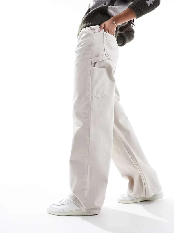 Carhartt WIP Jens Loose Fit Trousers In White For Women