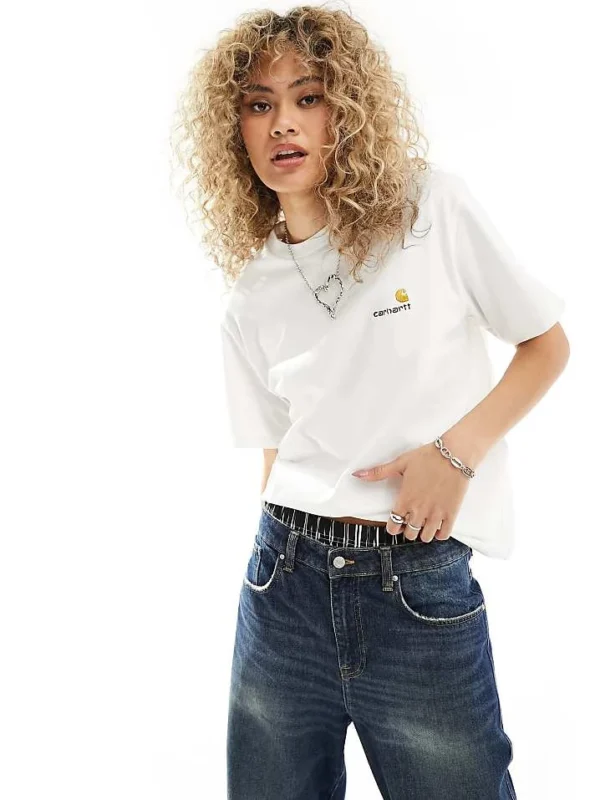 Carhartt WIP American Script T-shirt In White For Women