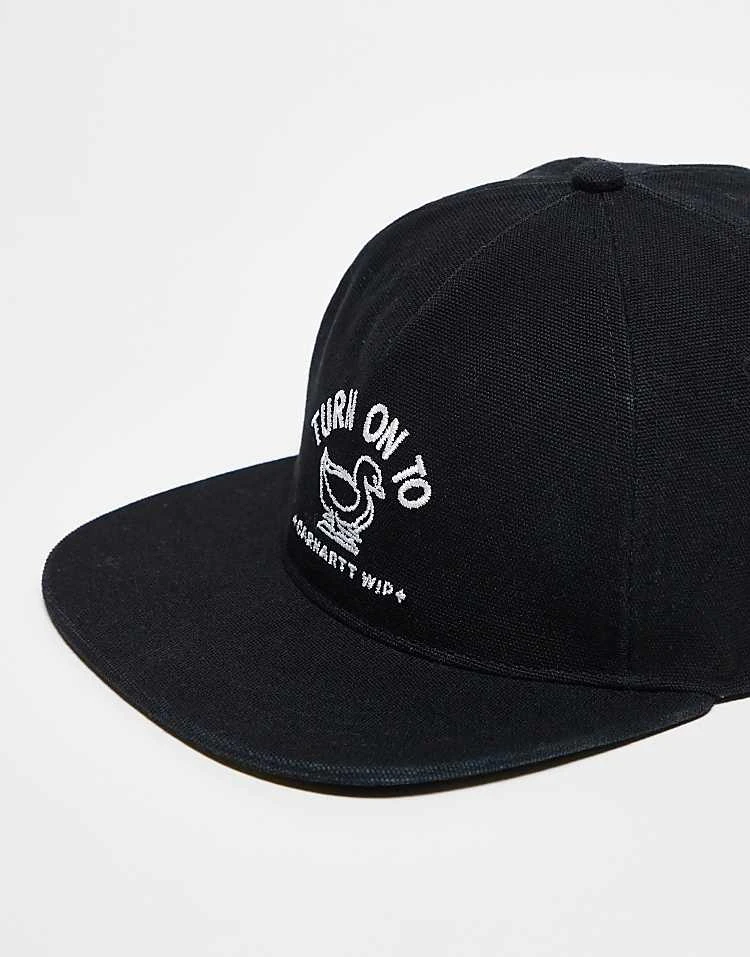 Carhartt WIP Stamp Flat Peak Cap In Black For Unisex 2 Carhartt WIP Stamp Flat Peak Cap In Black For Unisex - Image 2