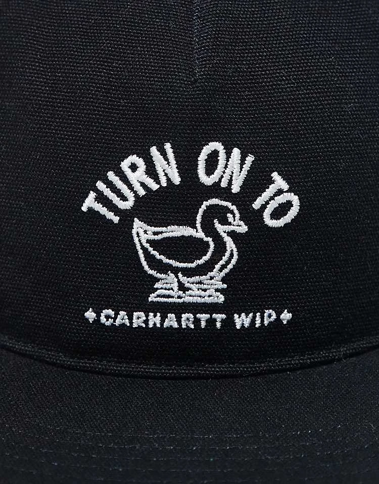 Carhartt WIP Stamp Flat Peak Cap In Black For Unisex 3 Carhartt WIP Stamp Flat Peak Cap In Black For Unisex - Image 3