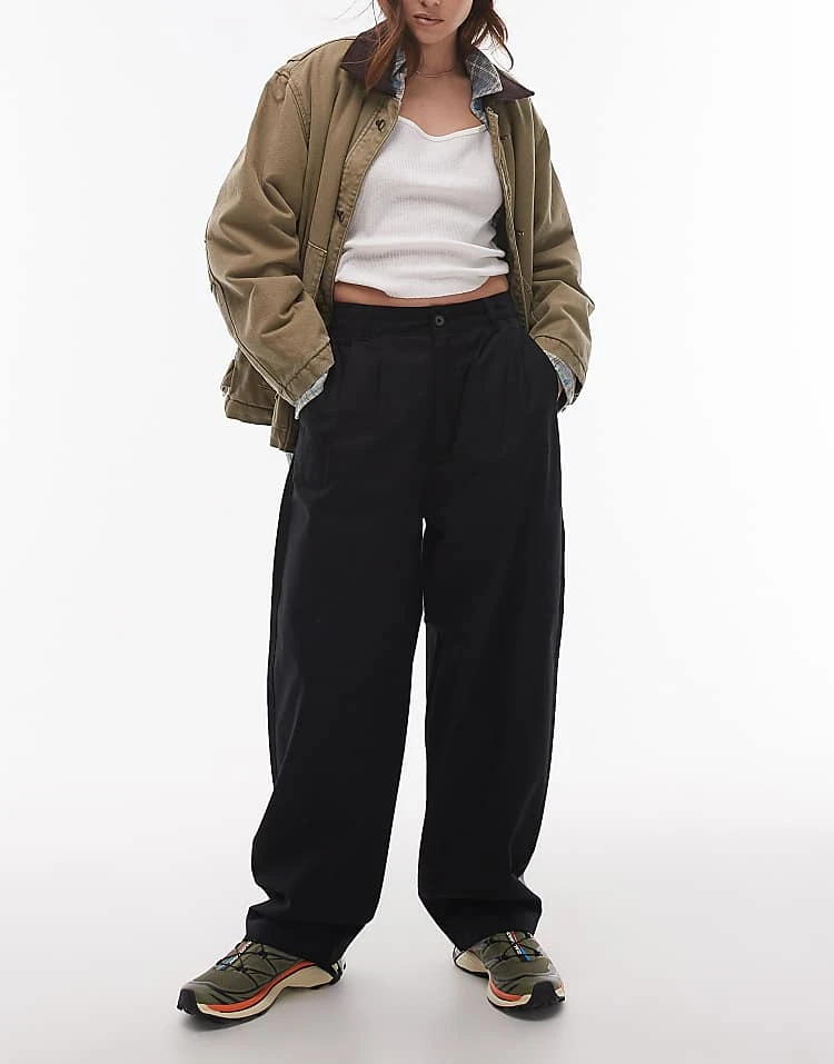 Carhartt WIP Franky Relaxed Tailored Trouser In Black For Women 1 Carhartt WIP Franky Relaxed Tailored Trouser In Black For Women