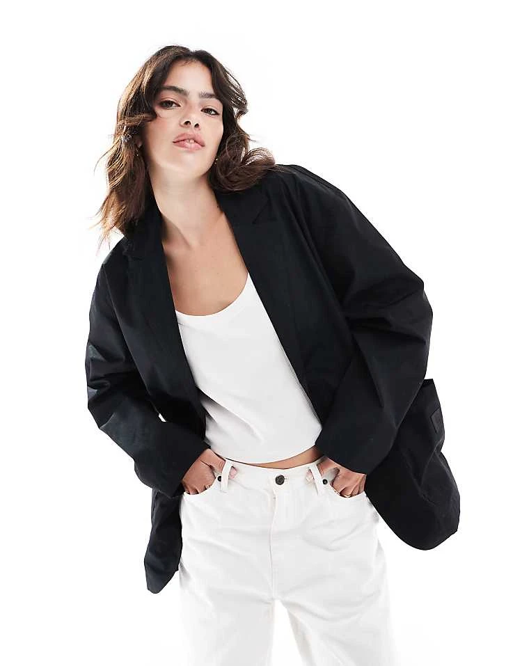 Carhartt WIP Franky Relaxed Fit Blazer In Black For Women 1 Carhartt WIP Franky Relaxed Fit Blazer In Black For Women