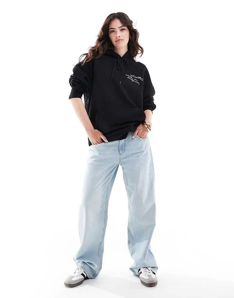 Carhartt WIP Lips Print Oversized Hoodie In Black For Women 3 Carhartt WIP Lips Print Oversized Hoodie In Black For Women - Image 3