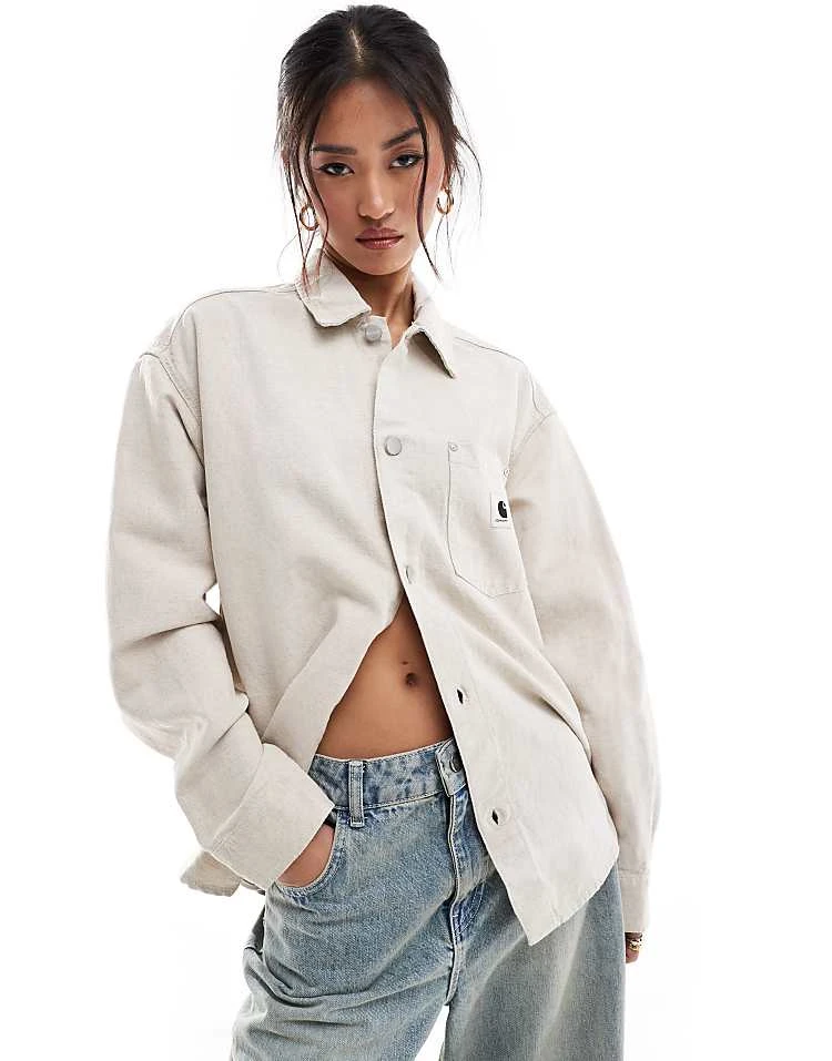 Carhartt WIP Ethel Canvas Shirt In Ecru For Women Cream 5 Carhartt WIP Ethel Canvas Shirt In Ecru For Women Cream - Image 5