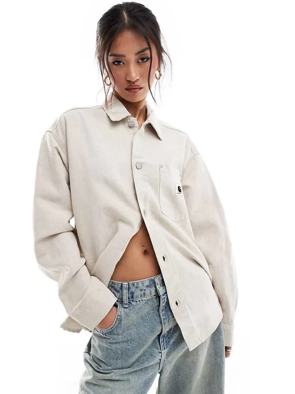 Carhartt WIP Ethel Canvas Shirt In Ecru For Women Cream