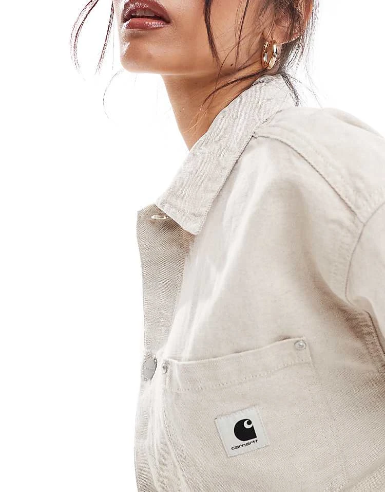 Carhartt WIP Ethel Canvas Shirt In Ecru For Women Cream 4 Carhartt WIP Ethel Canvas Shirt In Ecru For Women Cream - Image 4