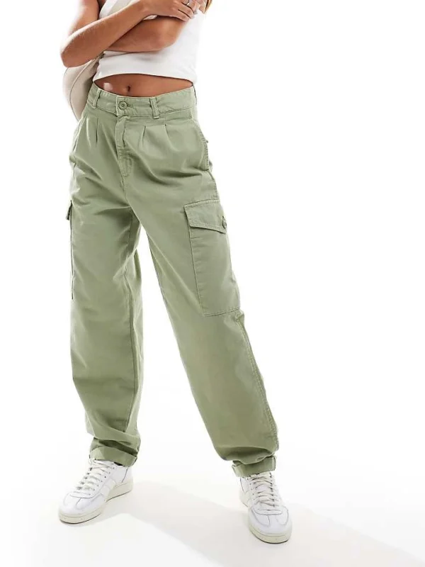 Carhartt WIP Collins Relaxed Cargo Trousers In Sage Green For Women