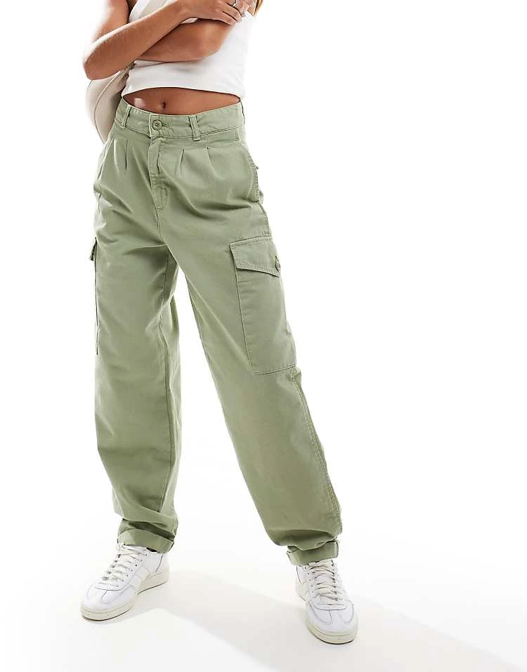 Carhartt WIP Collins Relaxed Cargo Trousers In Sage Green For Women 1 Carhartt WIP Collins Relaxed Cargo Trousers In Sage Green For Women