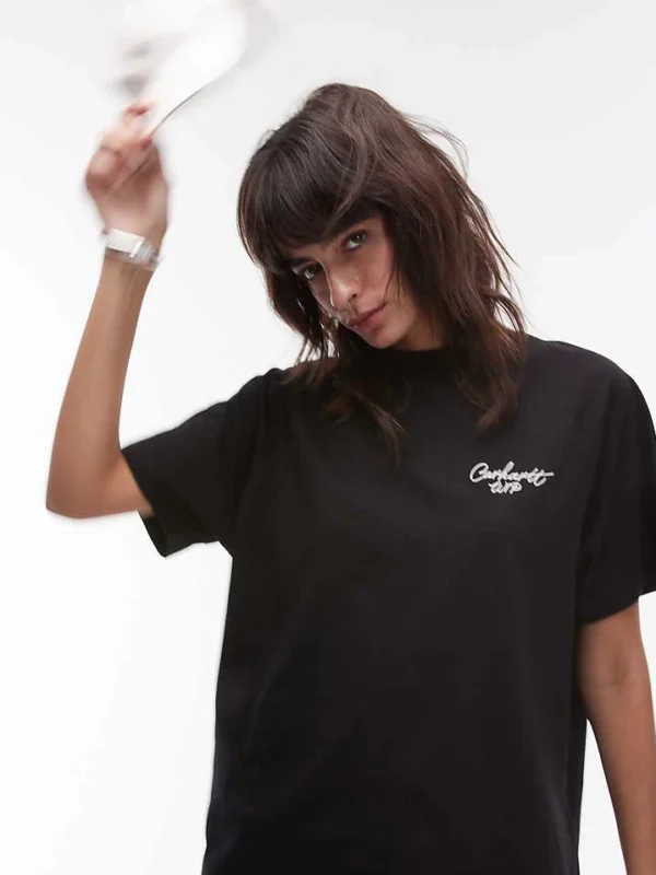 Carhartt WIP Signature Logo T-shirt In Black For Women