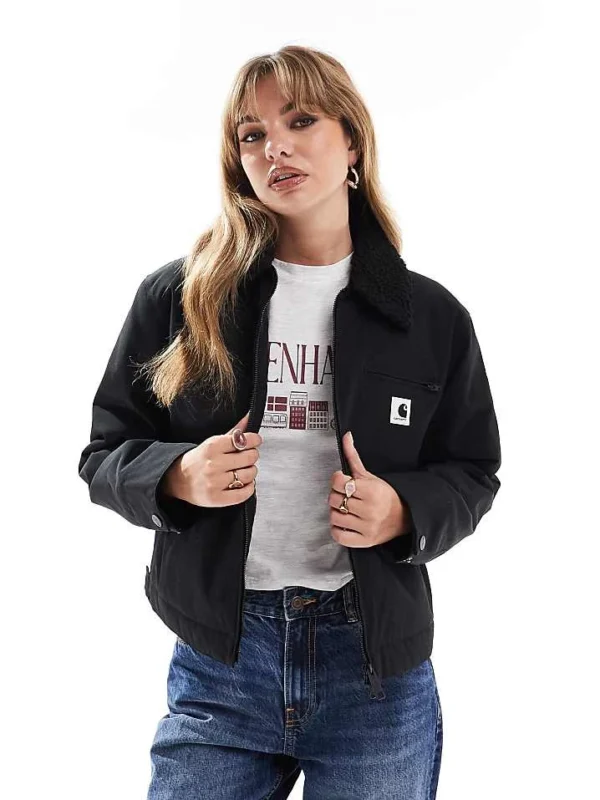 Carhartt WIP Newkirk Zip Up Jacket In Black For Women