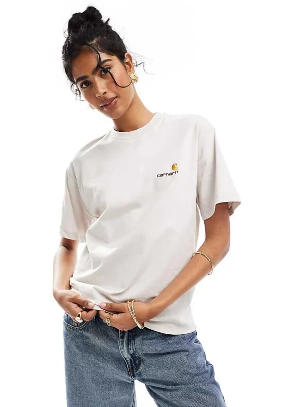 Carhartt WIP American Script T-shirt In Cream For Women