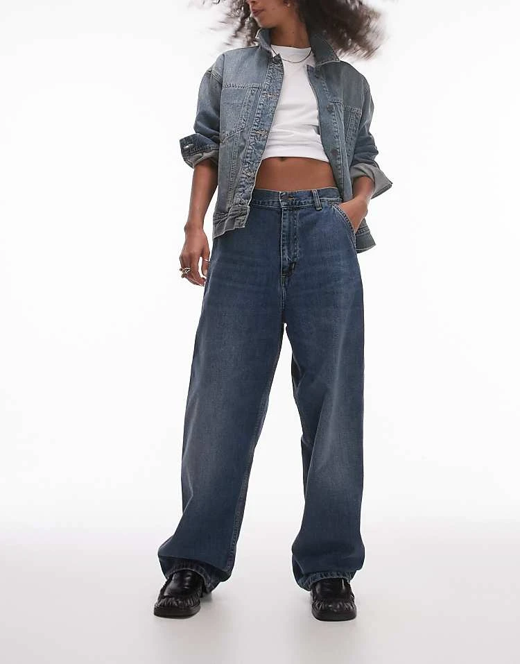 Carhartt WIP Brandon Loose Single Knee Jeans In Blue Wash For Women 1 Carhartt WIP Brandon Loose Single Knee Jeans In Blue Wash For Women