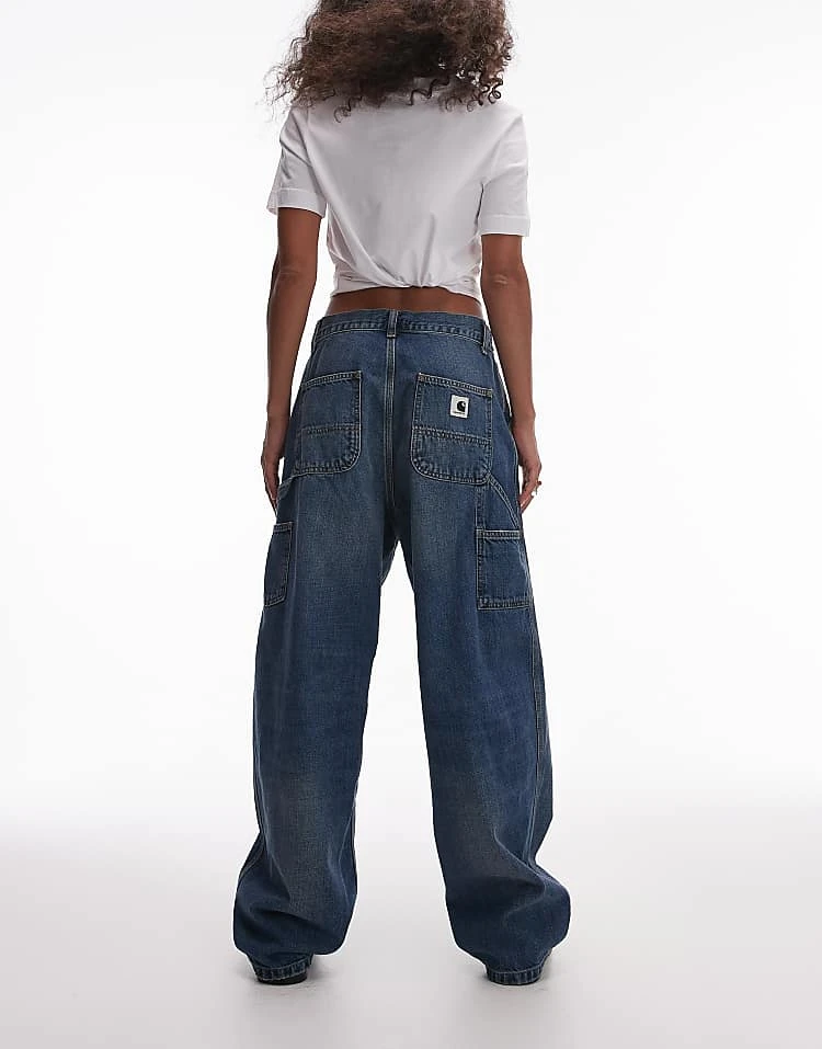 Carhartt WIP Brandon Loose Single Knee Jeans In Blue Wash For Women 2 Carhartt WIP Brandon Loose Single Knee Jeans In Blue Wash For Women - Image 2