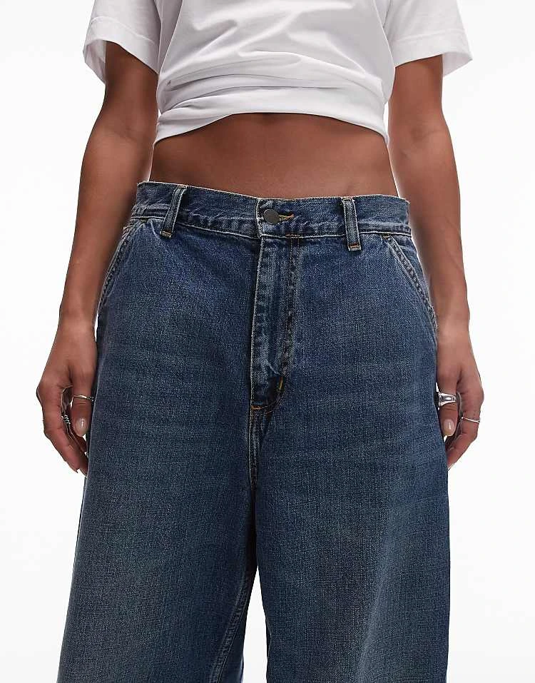 Carhartt WIP Brandon Loose Single Knee Jeans In Blue Wash For Women 4 Carhartt WIP Brandon Loose Single Knee Jeans In Blue Wash For Women - Image 4