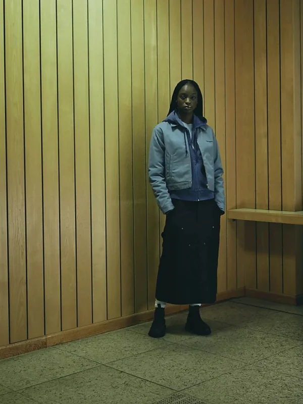 Carhartt WIP Double Knee Denim Midi Skirt In Black For Women