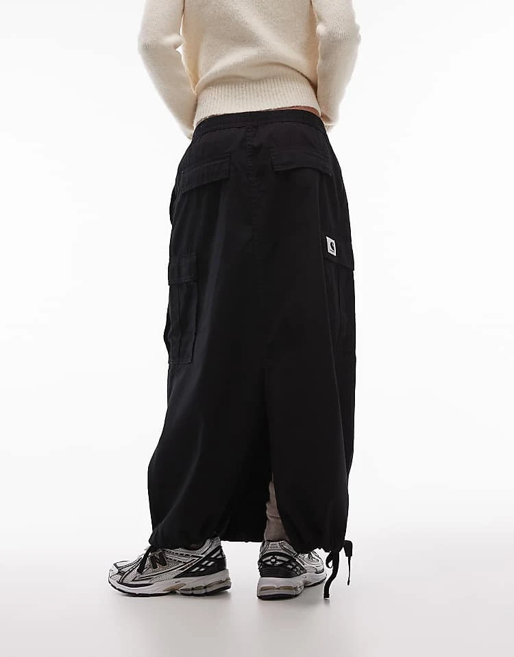 Carhartt WIP Cargo Maxi Skirt In Black For Women 4 Carhartt WIP Cargo Maxi Skirt In Black For Women - Image 4