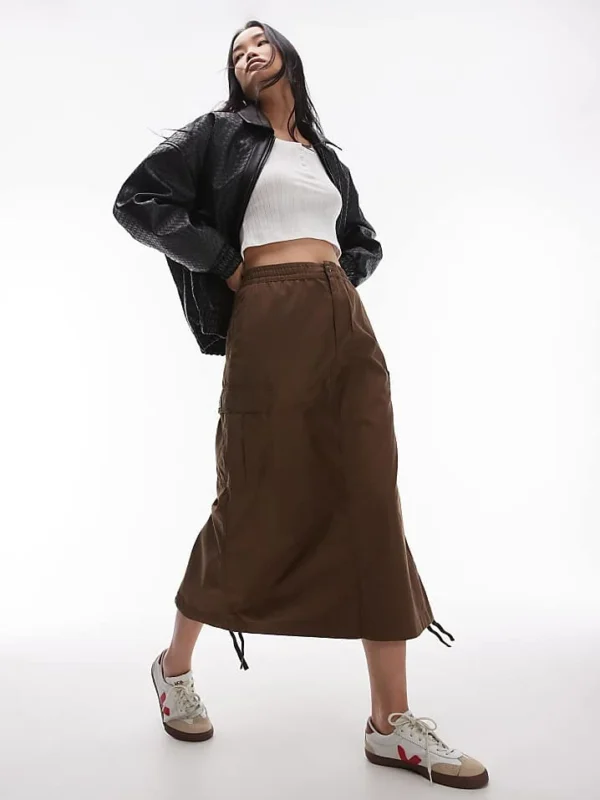 Carhartt WIP Cargo Maxi Skirt In Brown For Women