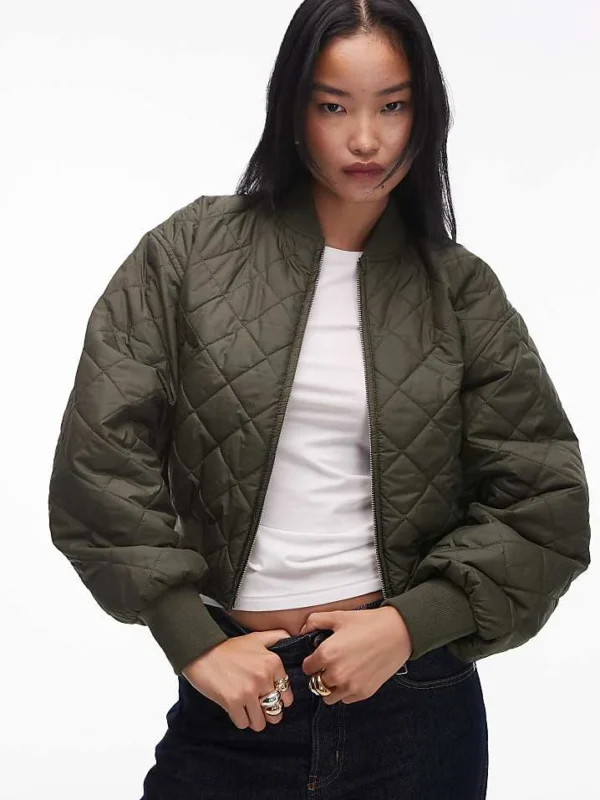 Carhartt WIP Selma Cropped Bomber Jacket In Green For Women