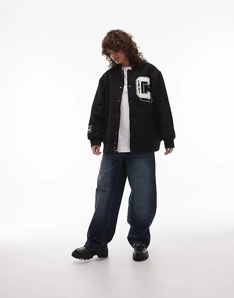 Carhartt WIP Ducks Varsity Jacket In Black For Women 1 Carhartt WIP Ducks Varsity Jacket In Black For Women