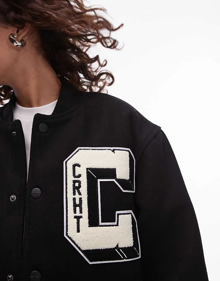 Carhartt WIP Ducks Varsity Jacket In Black For Women 3 Carhartt WIP Ducks Varsity Jacket In Black For Women - Image 3