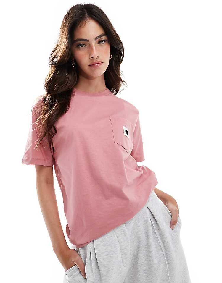 Carhartt WIP Pocket T-shirt In Pink For Women 5 Carhartt WIP Pocket T-shirt In Pink For Women - Image 5