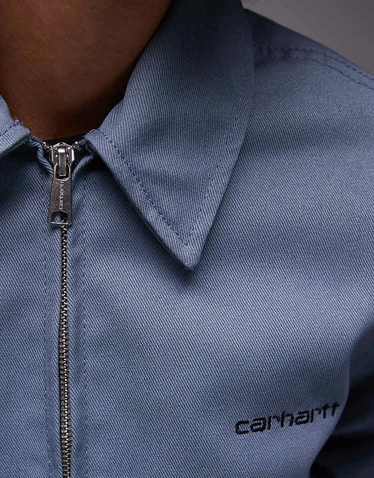 Carhartt WIP Module Script Zip Up Jacket In Light Blue For Women 5 Carhartt WIP Module Script Zip Up Jacket In Light Blue For Women - Image 5