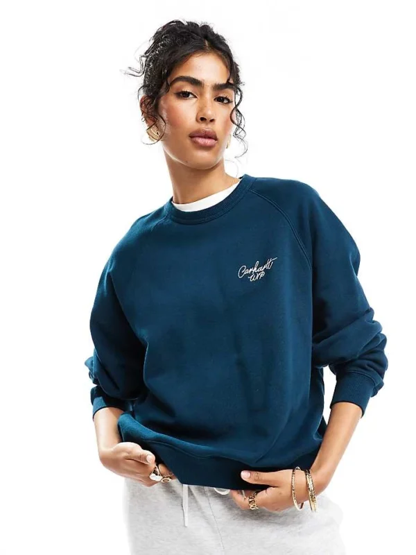 Carhartt WIP Signature Logo Swestshirt In Green For Women