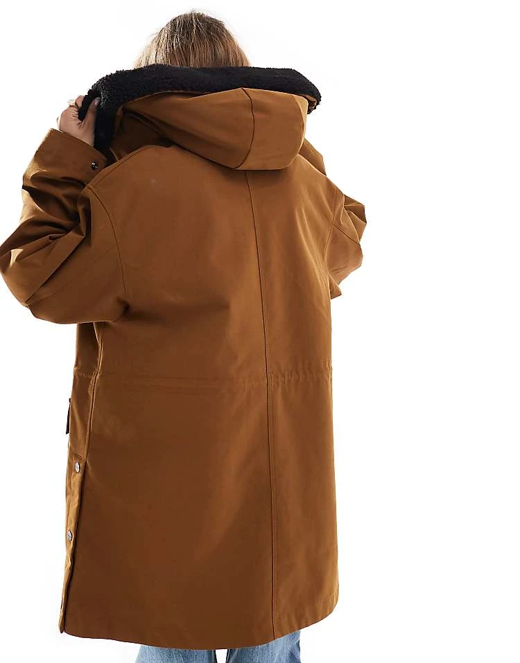 Carhartt WIP Clarton Parka Jacket In Tan For Women Brown 4 Carhartt WIP Clarton Parka Jacket In Tan For Women Brown - Image 4