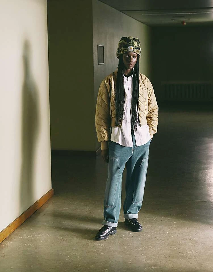 Carhartt WIP Selma Cropped Bomber Jacket In Beige For Women 3 Carhartt WIP Selma Cropped Bomber Jacket In Beige For Women - Image 3