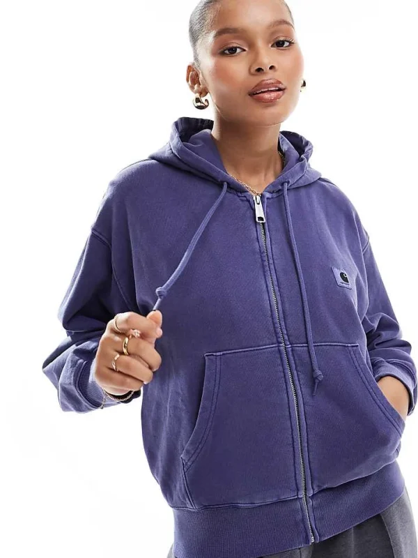 Carhartt WIP Nelson Zip Up Hoodie In Purple For Women