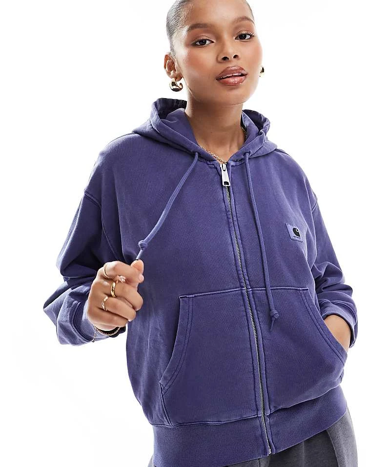 Carhartt WIP Nelson Zip Up Hoodie In Purple For Women