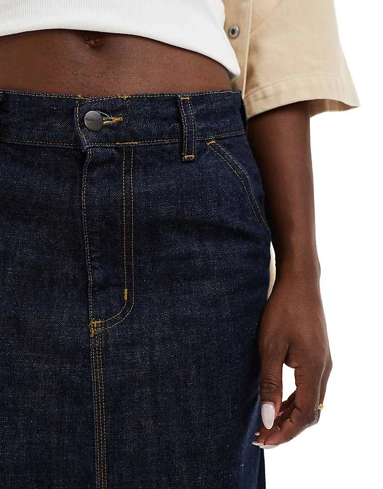 Carhartt WIP Single Knee Denim Midi Skirt In Dark Blue For Women 4 Carhartt WIP Single Knee Denim Midi Skirt In Dark Blue For Women - Image 4