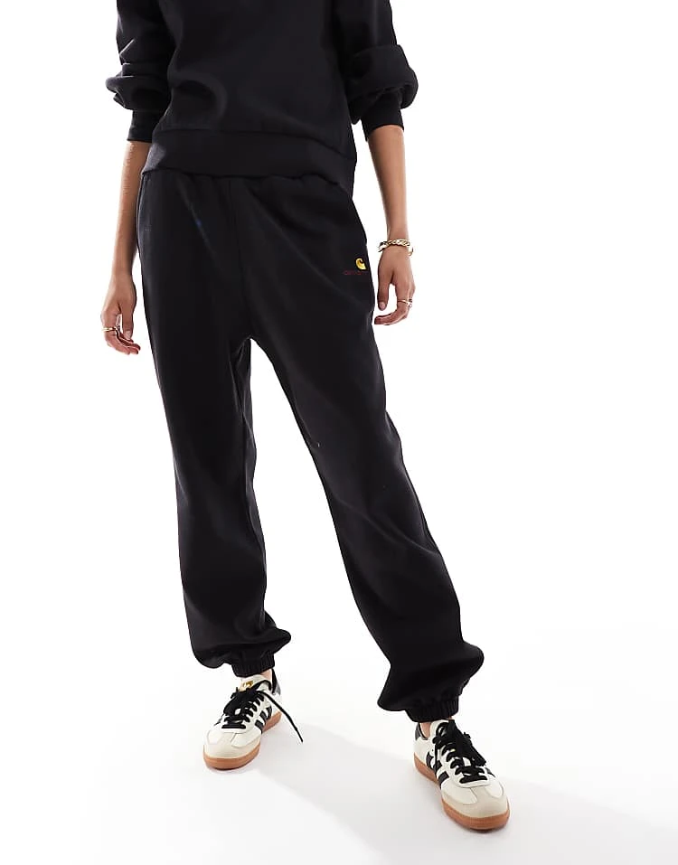 Carhartt WIP American Script Joggers In Black For Women 4 Carhartt WIP American Script Joggers In Black For Women - Image 4
