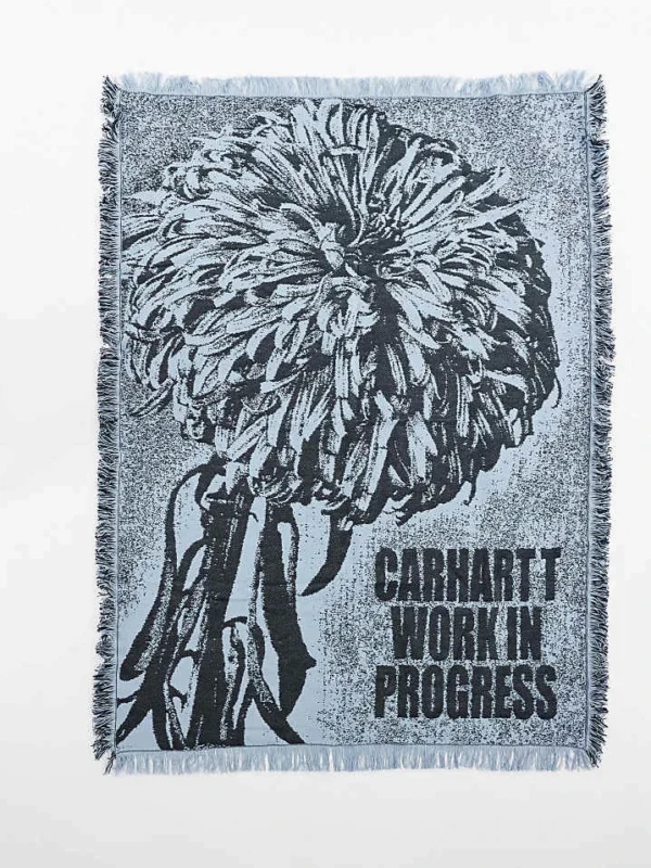 Carhartt WIP Floral Printed Blanket In Grey For Unisex Black