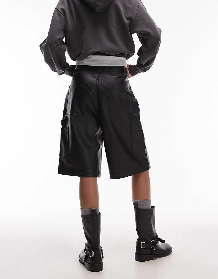 Carhartt WIP Norwich Faux Leather Short In Black For Women 4 Carhartt WIP Norwich Faux Leather Short In Black For Women - Image 4