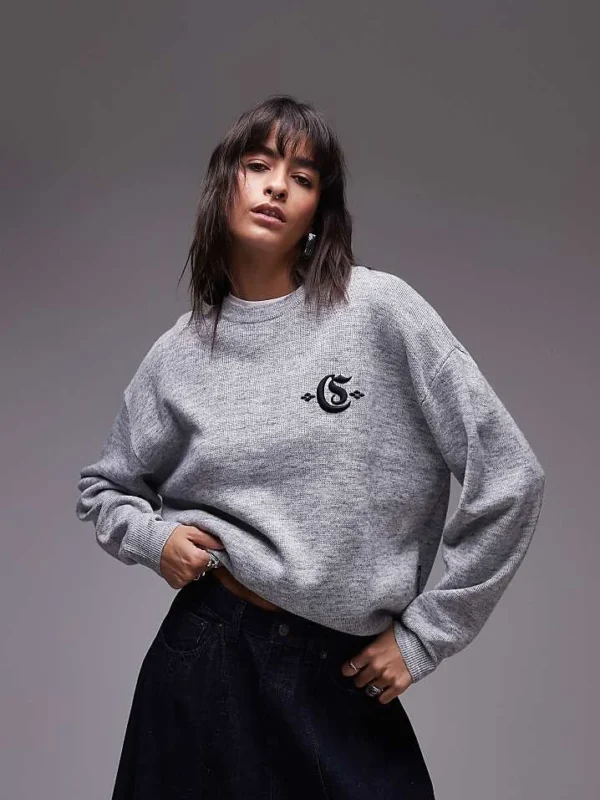 Carhartt WIP Greatest Hits Knit Jumper In Grey For Women
