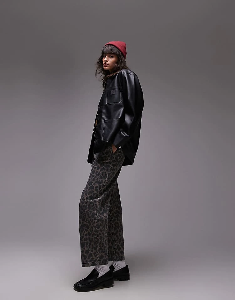 Carhartt WIP Michigan Faux Leather Jacket In Black For Women 2 Carhartt WIP Michigan Faux Leather Jacket In Black For Women - Image 2